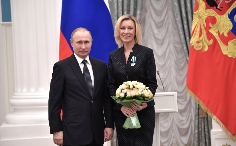 Vladimir Putin and Maria Zakharova