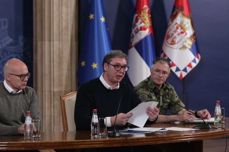 Serbian President Aleksandar Vučić Addresses His Nation in an extraordinary press conference on Monday night