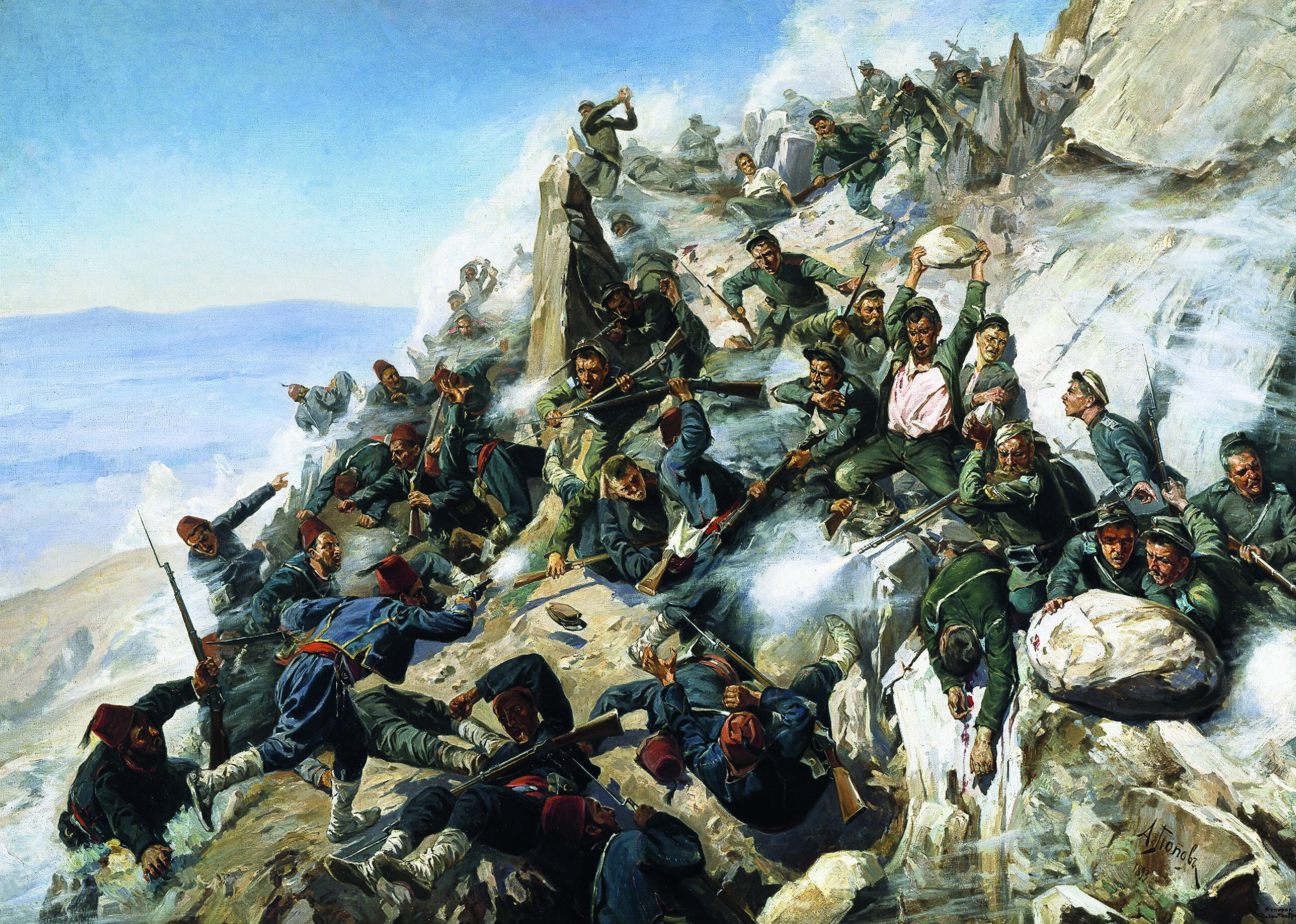 Bulgarian and Russian troops defeat Ottoman forces at the Shipka Peak